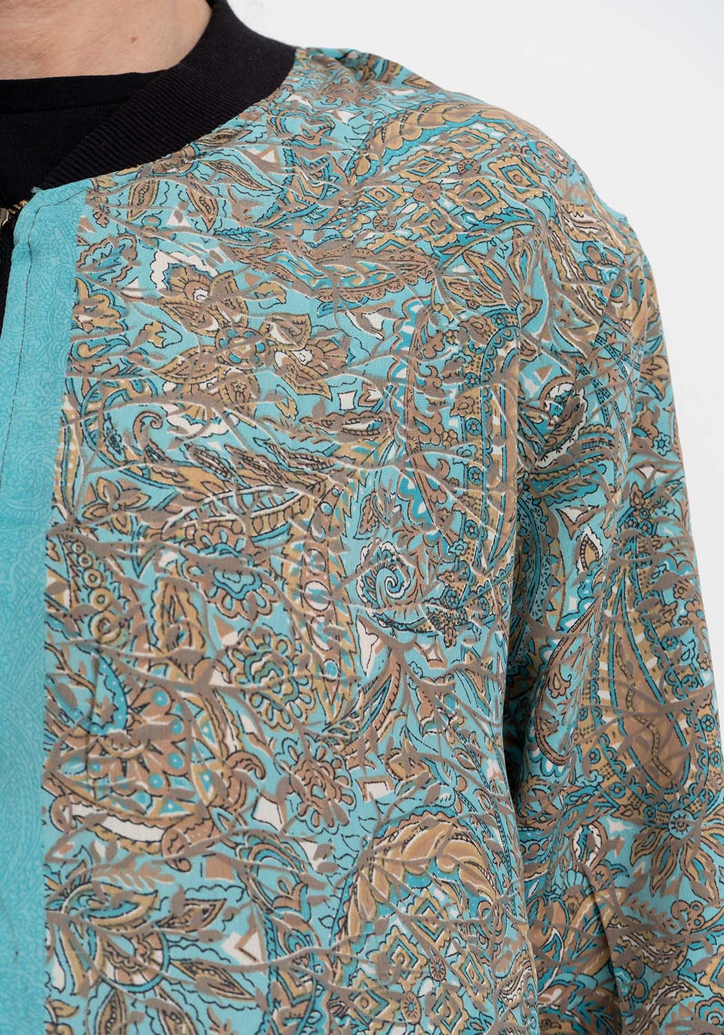 Sonnenuntergang Mosaik – Wendejacke aus Upcycling Sari