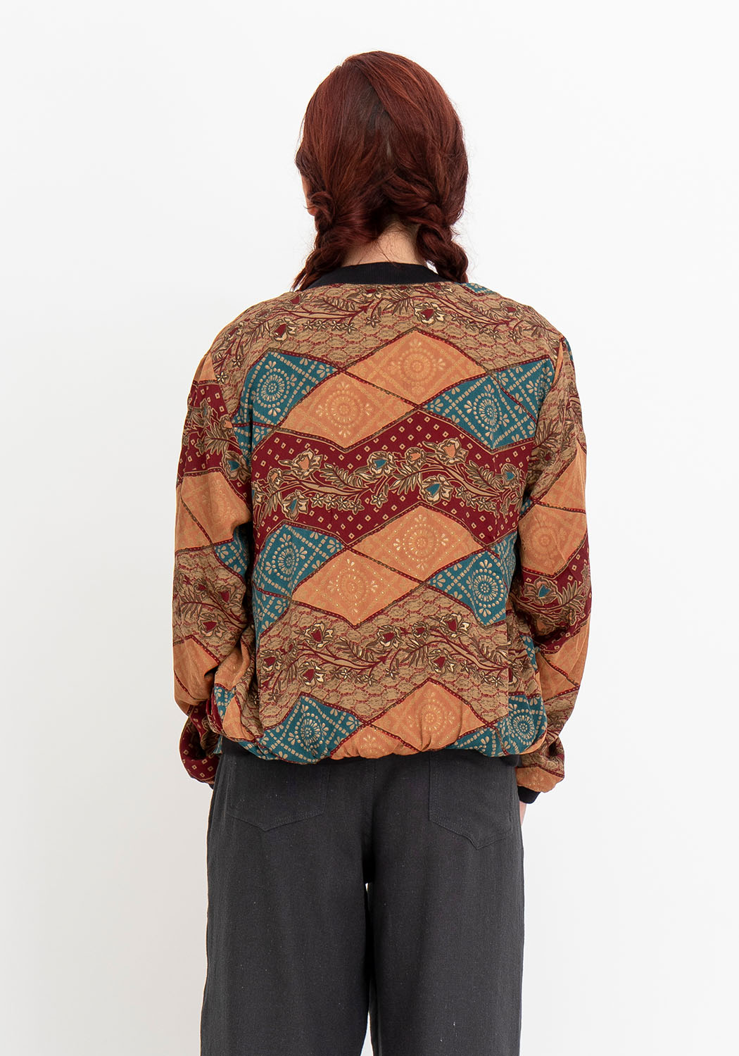 Nomaden Geometrie – Wendejacke aus Vintage Sari