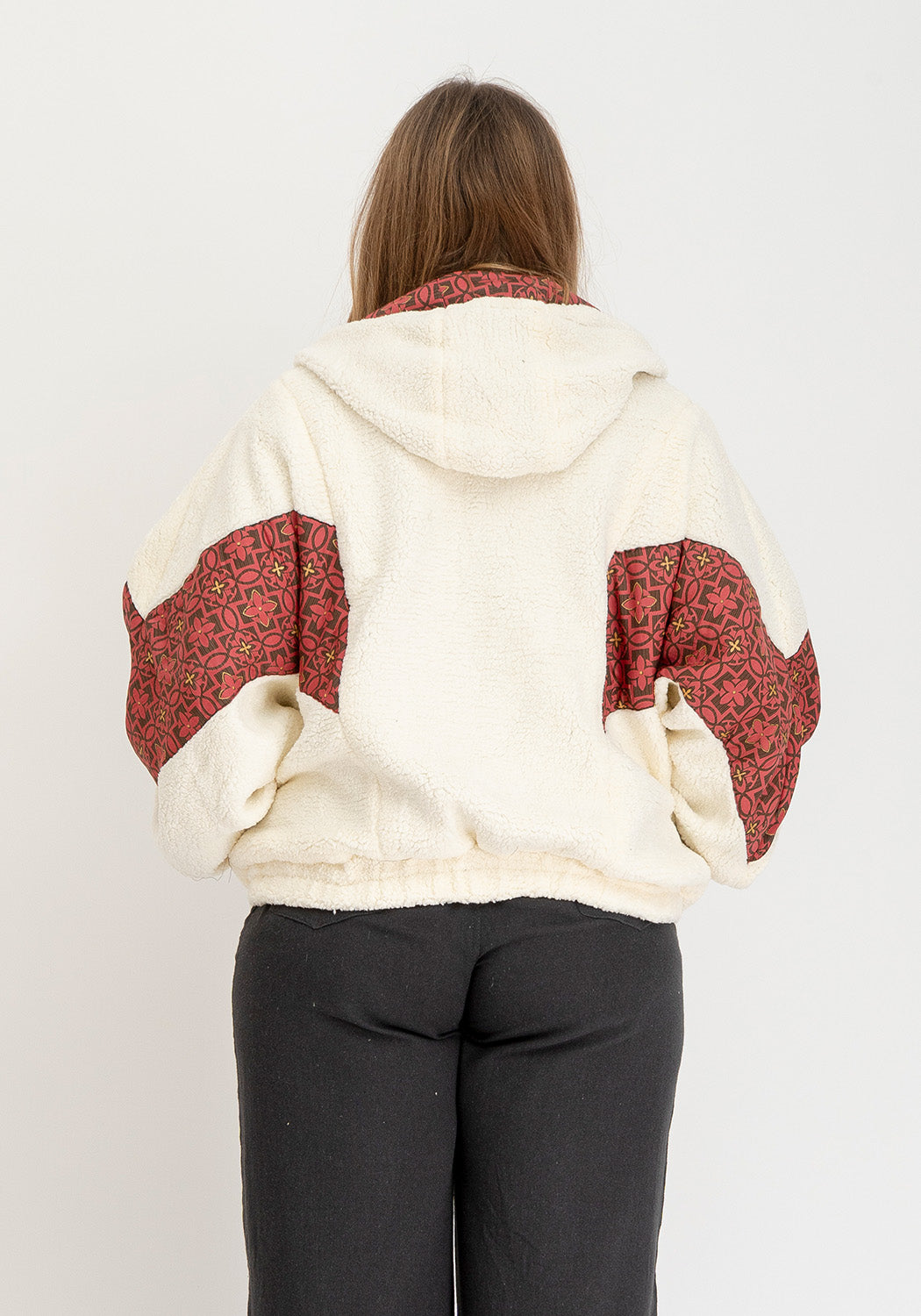 Rote Glyphen – Wende-Teddyjacke mit Kapuze (Oversize, Unisex)