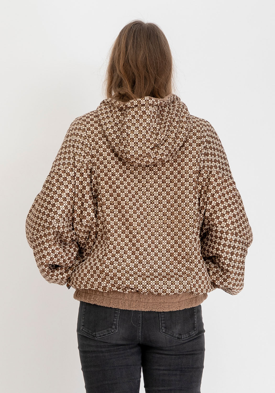 Camel Wendbare Teddyjacke mit Ausdrucksstarkem Sari