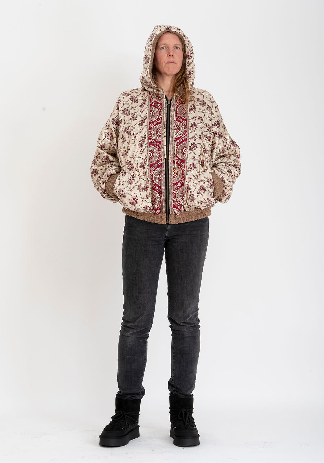 Oversize Wendbare Teddyjacke in Camel