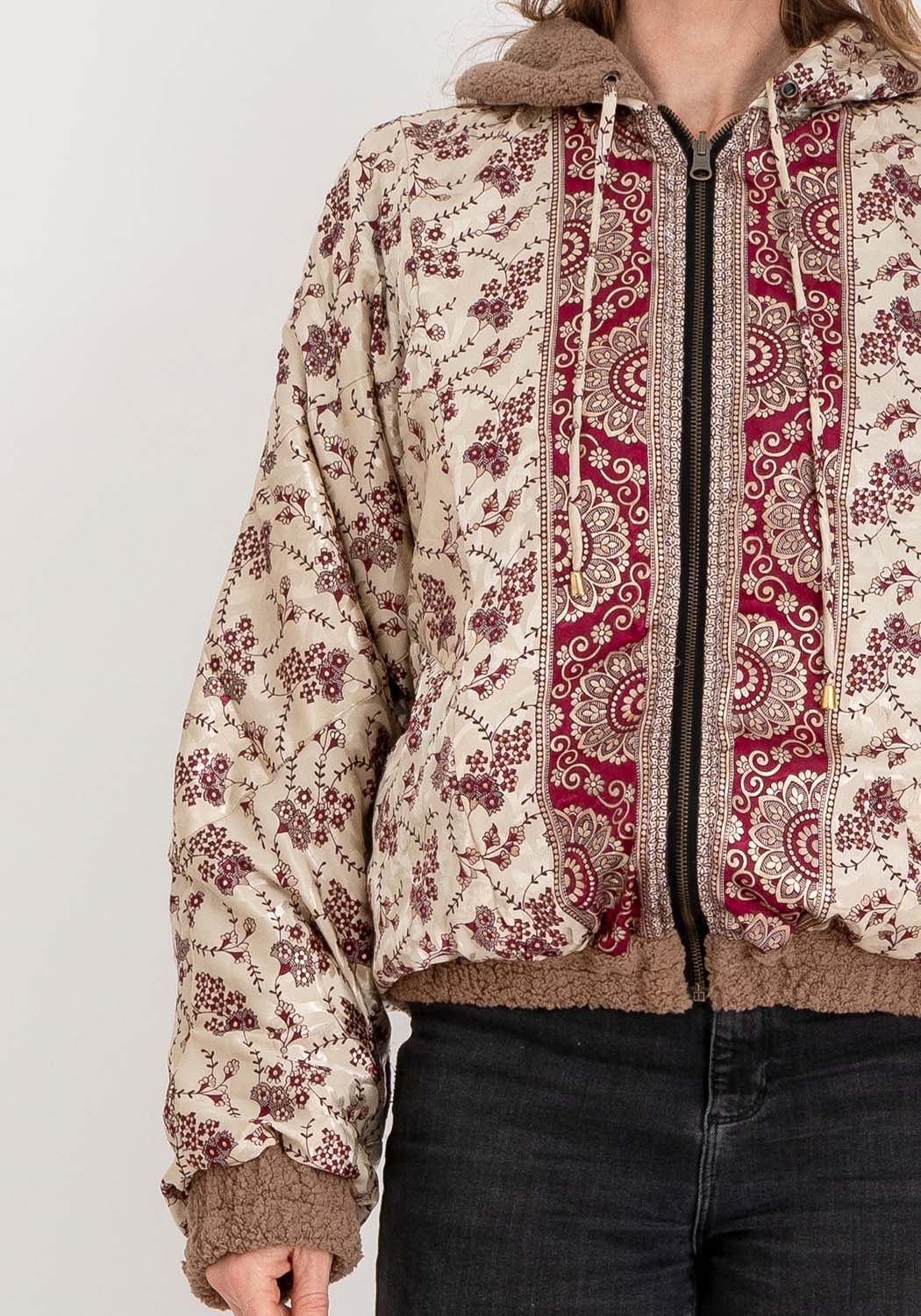 Oversize Wendbare Teddyjacke in Camel