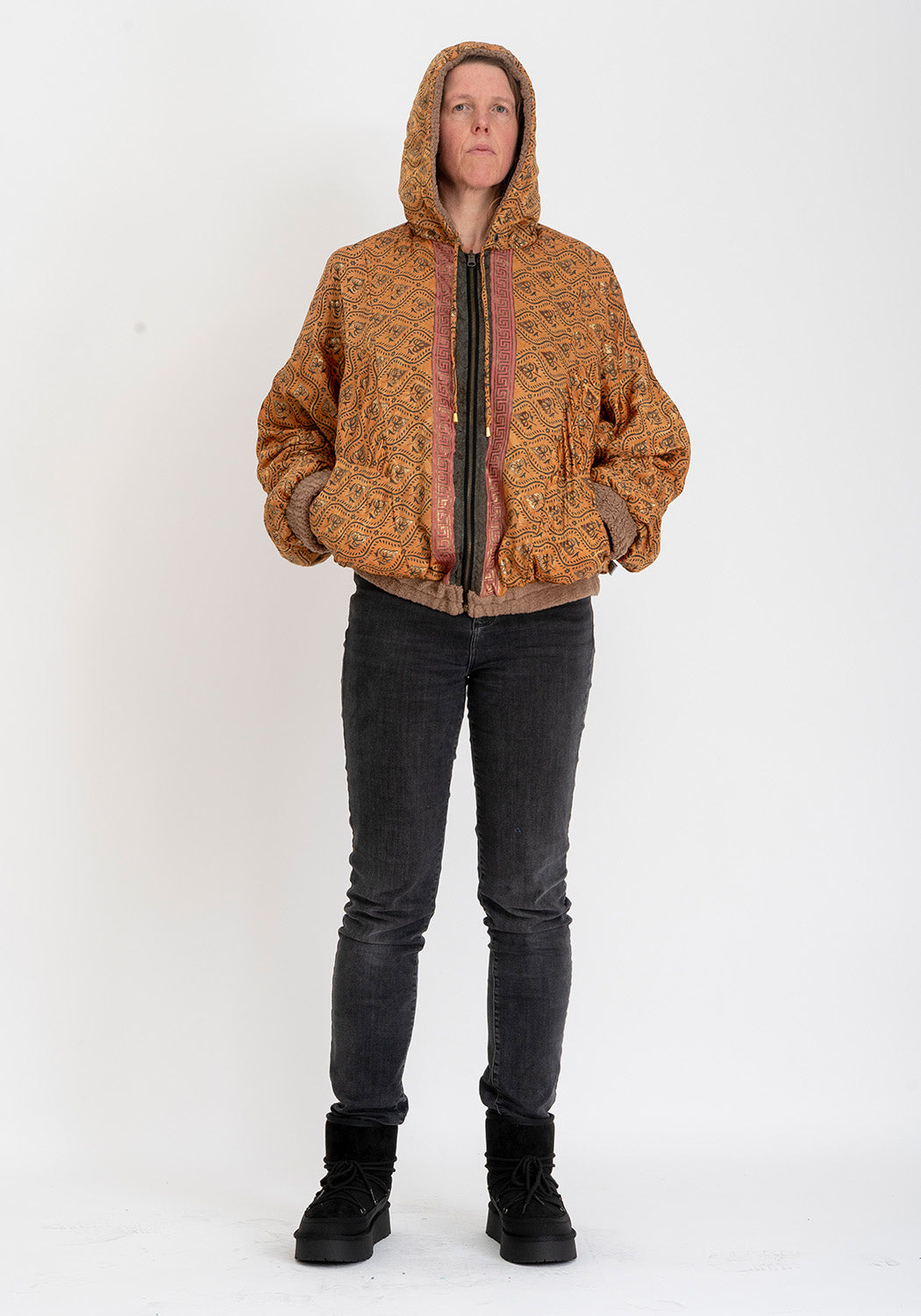 Camel Teddyjacke mit Wendbarer Sari Seite