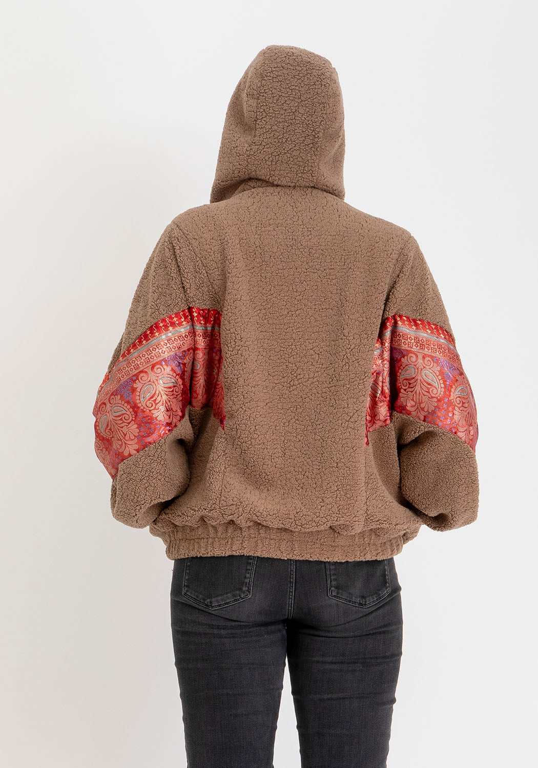 Wendbare Oversize Teddyjacke in Camel