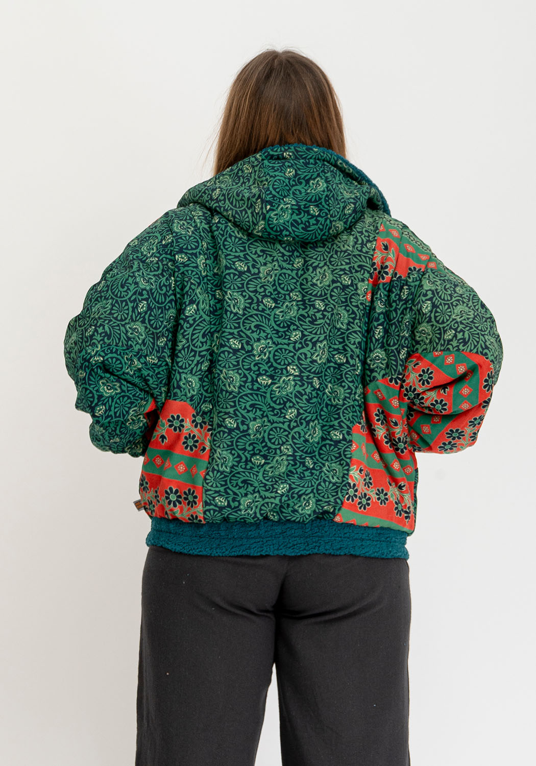 Petrol Teddy Oversize Jacke mit Zweiseitigem Design