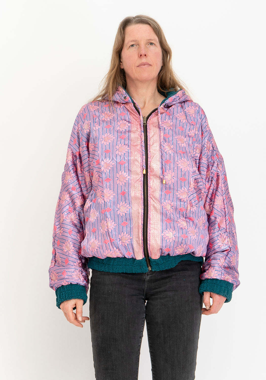 Petrol Teddyjacke mit Lockerer Oversize-Silhouette