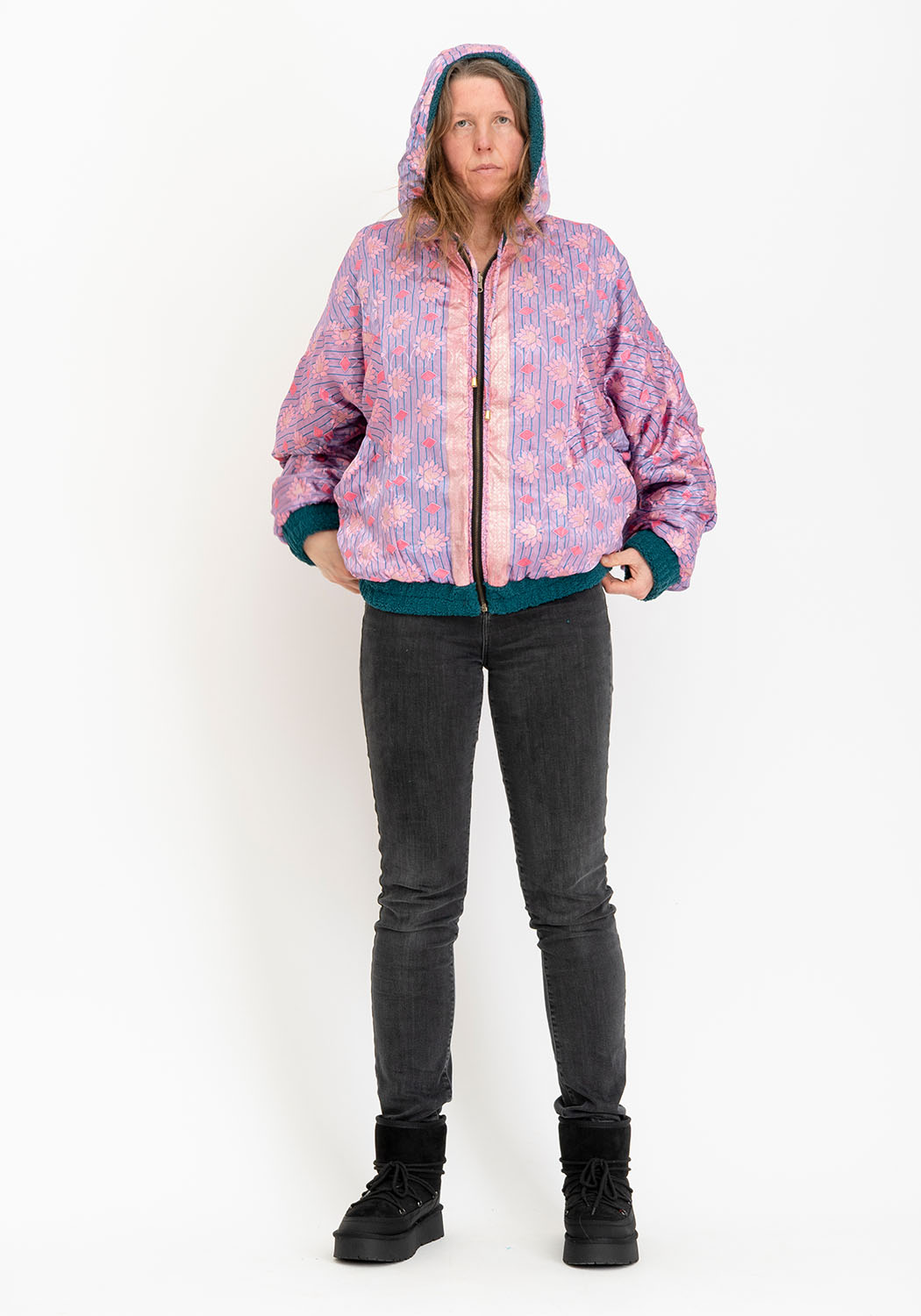 Petrol Teddyjacke mit Lockerer Oversize-Silhouette