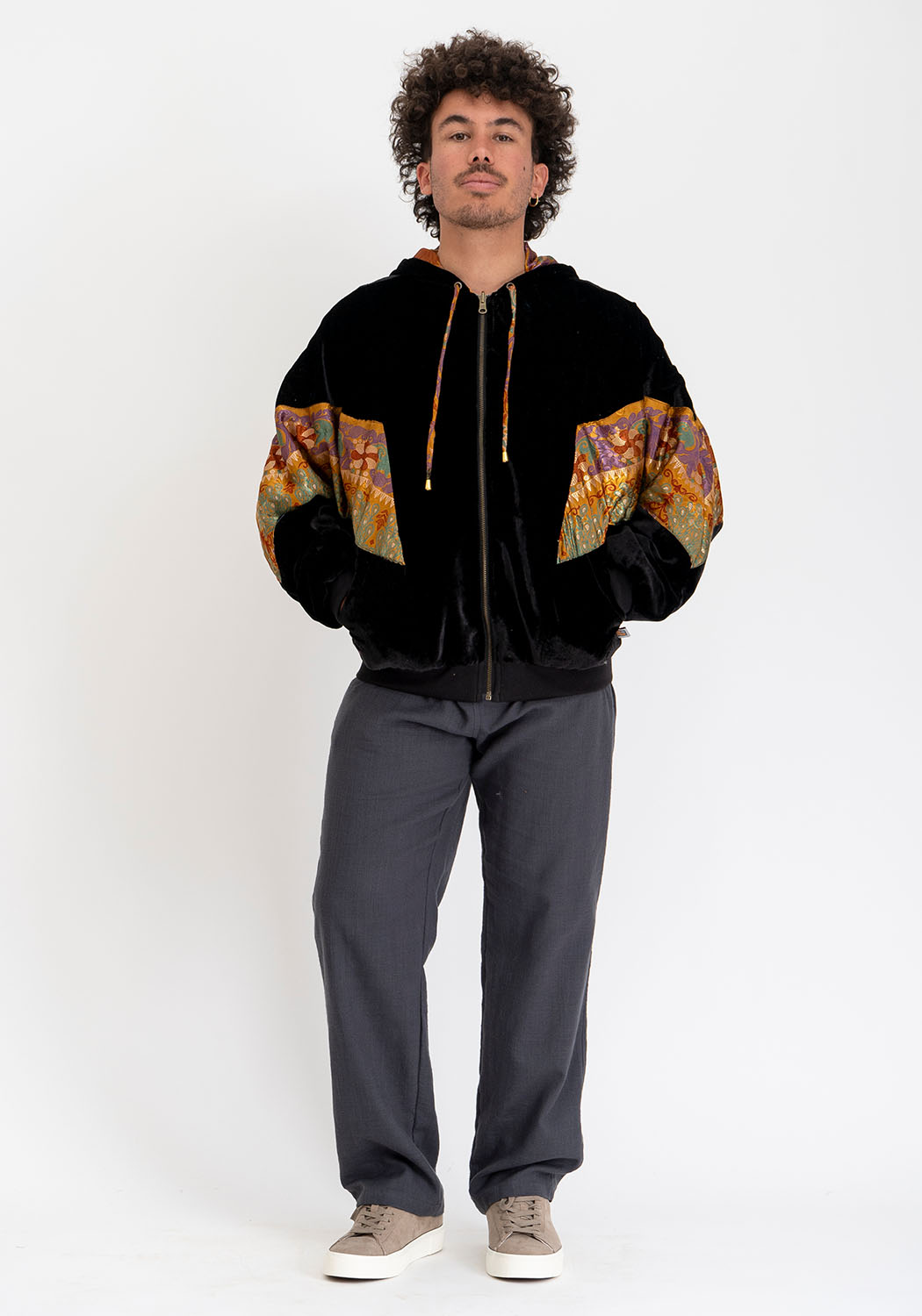 Midnight Samt Sari Jacke