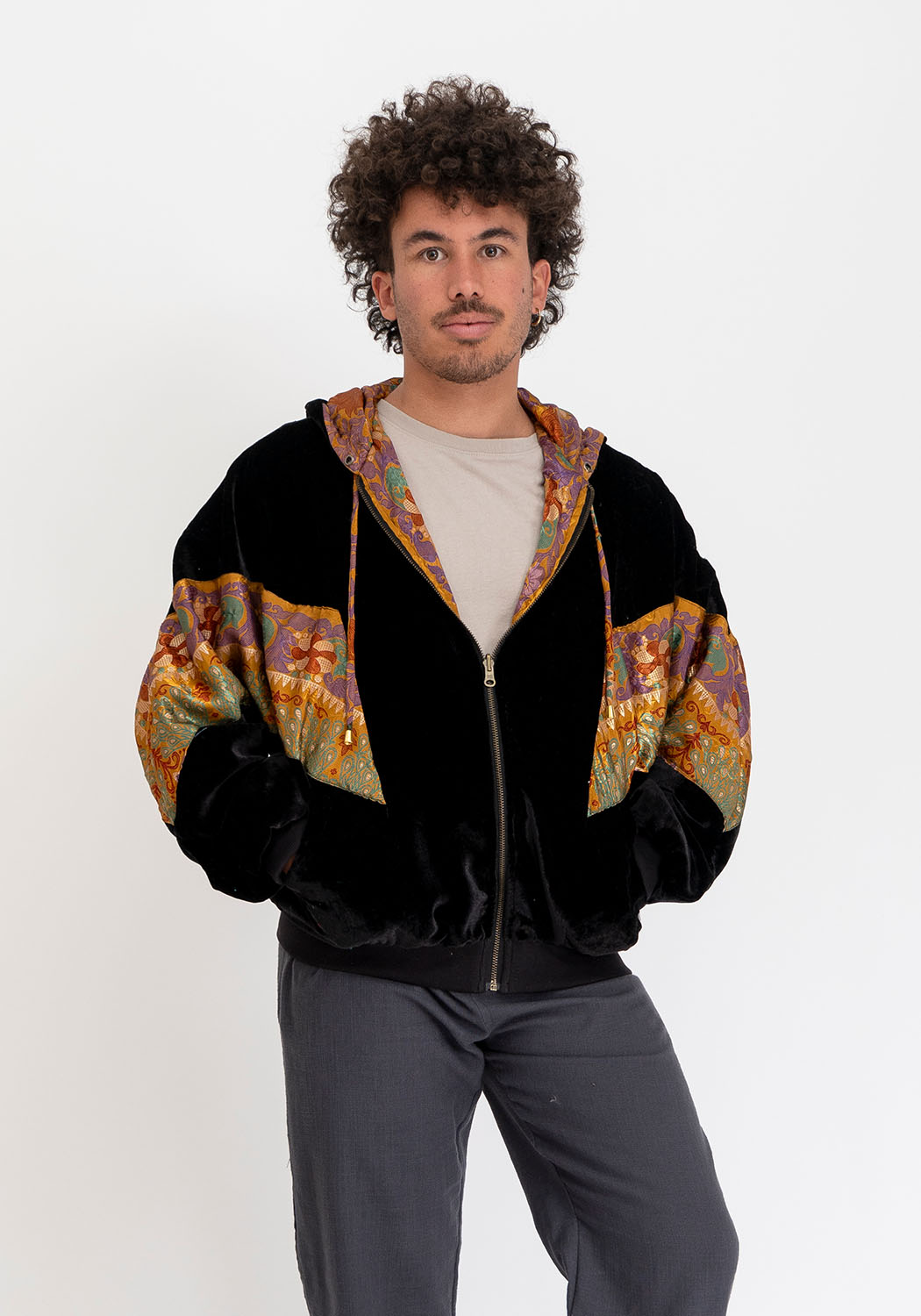 Midnight Samt Sari Jacke