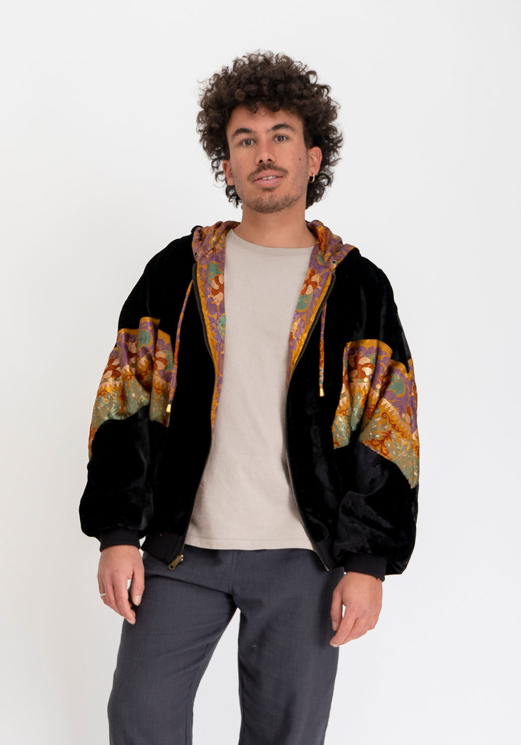 Midnight Samt Sari Jacke