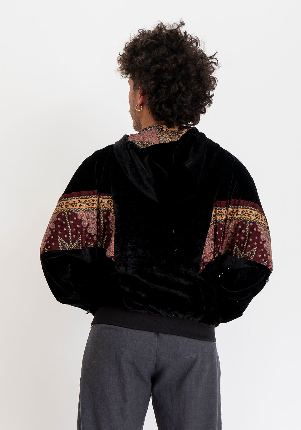 Schwarze Samt Mosaic Jacke