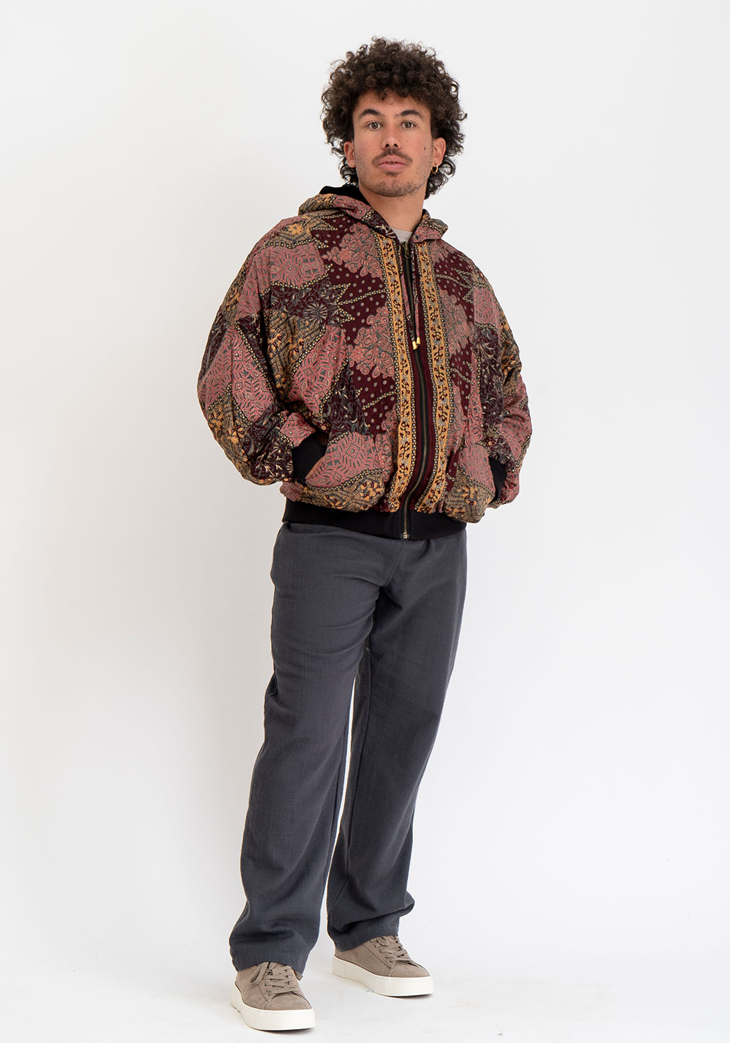 Schwarze Samt Mosaic Jacke