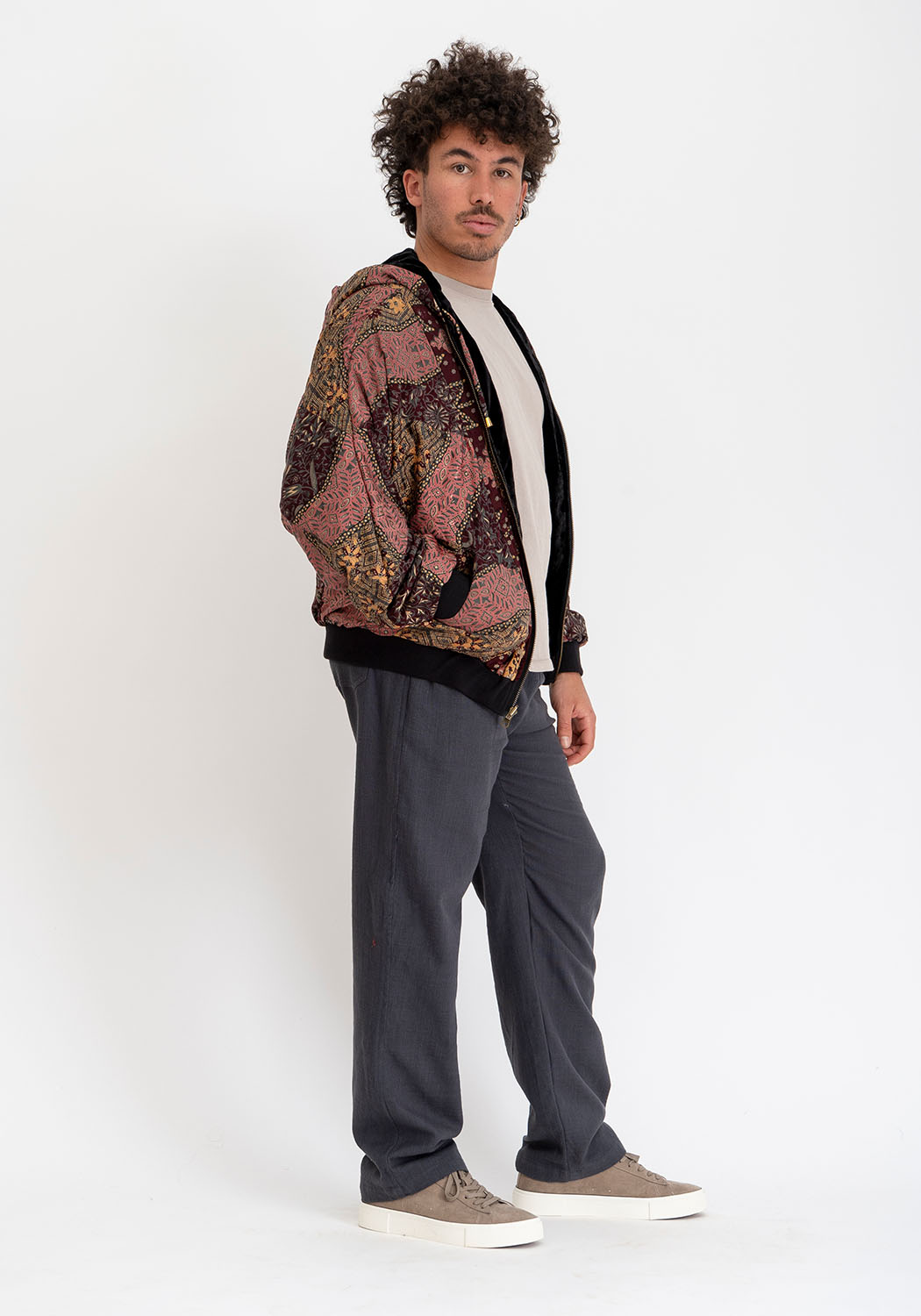 Schwarze Samt Mosaic Jacke