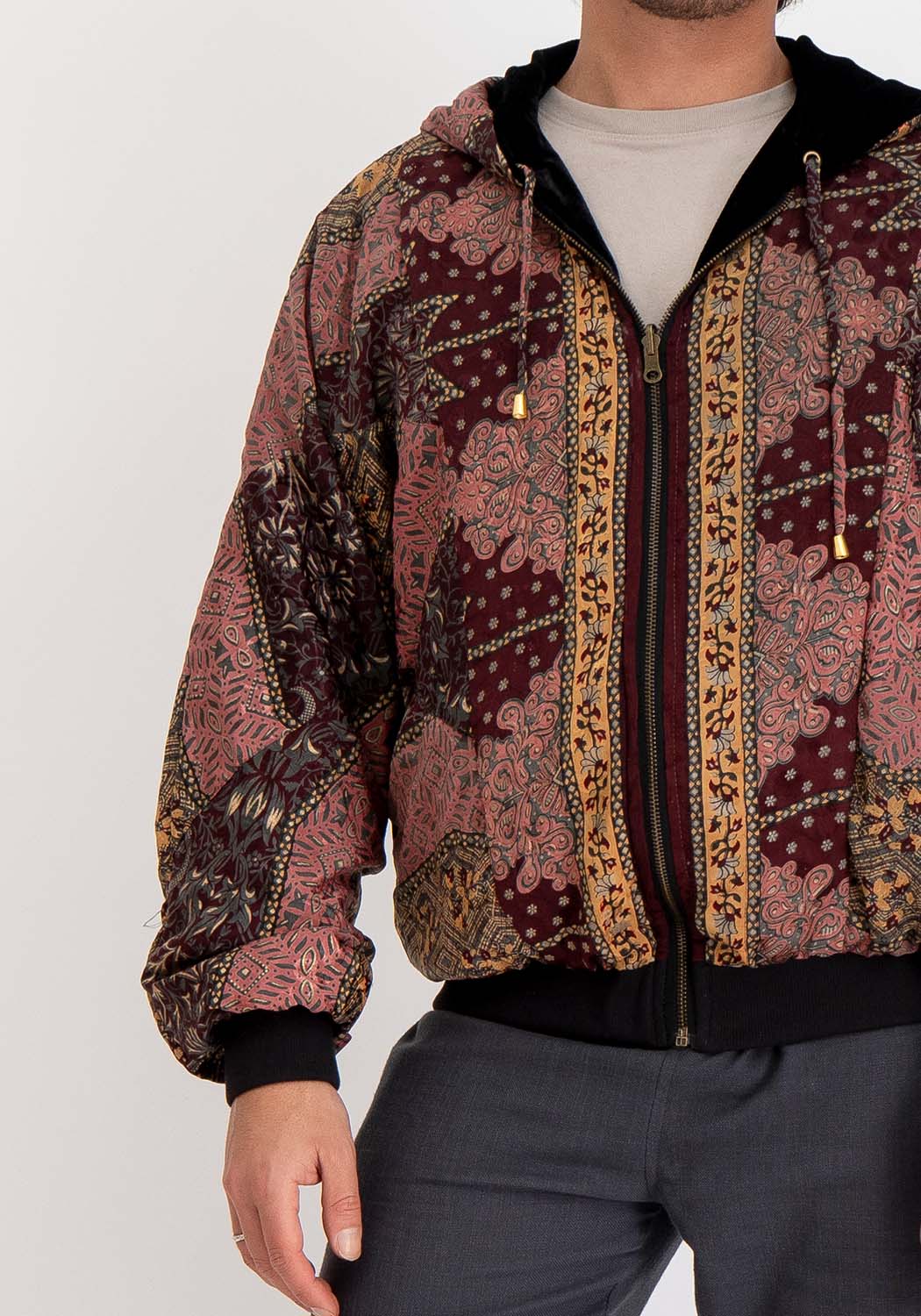 Schwarze Samt Mosaic Jacke
