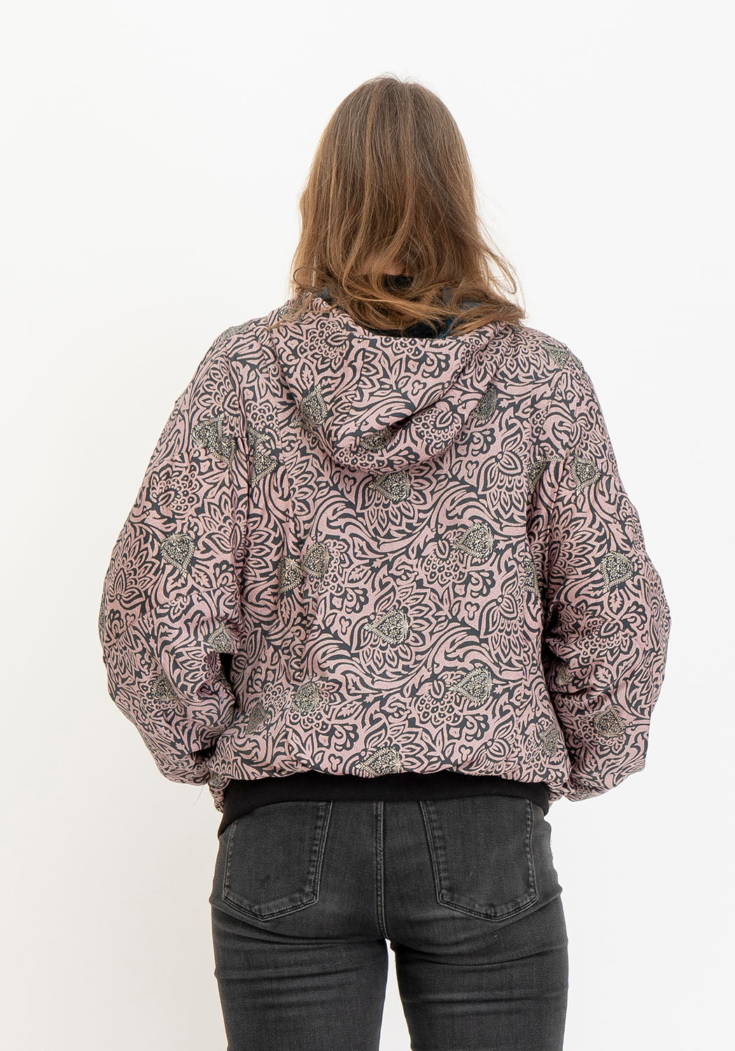 Wendbare Jacke aus Samt in petrol – grafit Floral-Sari