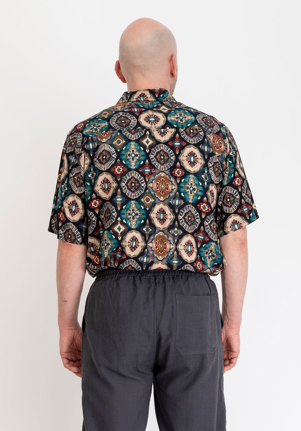 Viskosehemd mit Mandala-Print in Golden Petrol