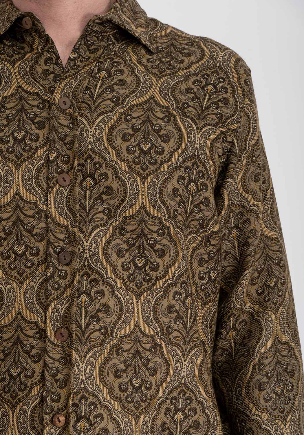 Langarmhemd aus mitteldicker Viskose mit Ornamentmuster