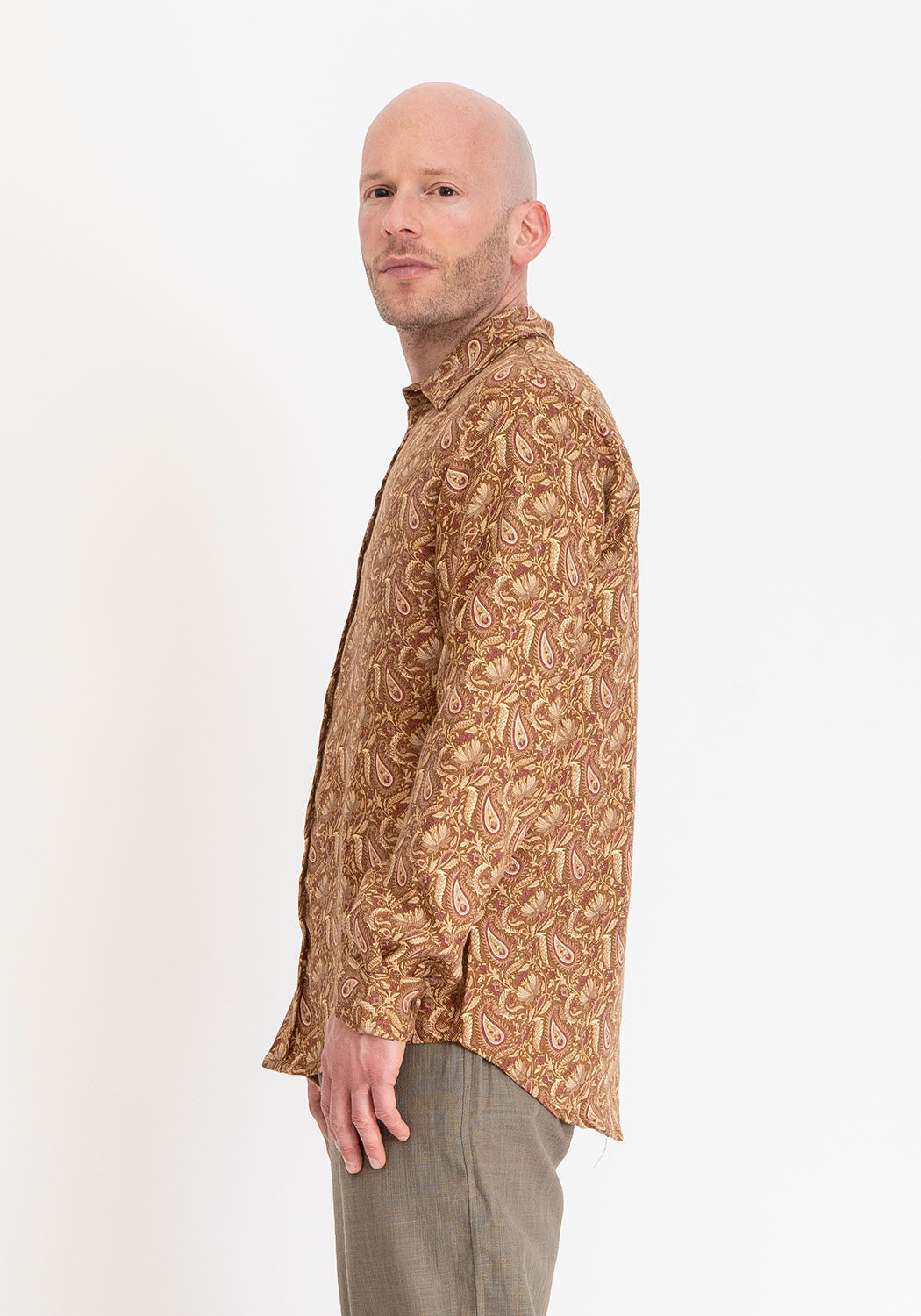 Boho Langarmhemd aus mitteldicker Viskose mit Paisleymuster