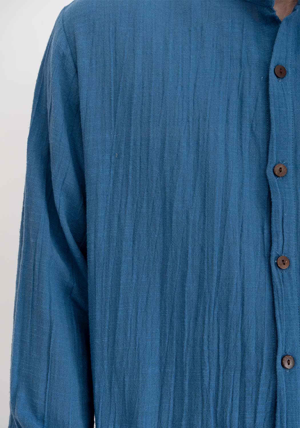 Hemd mit Stehkragen in Blau